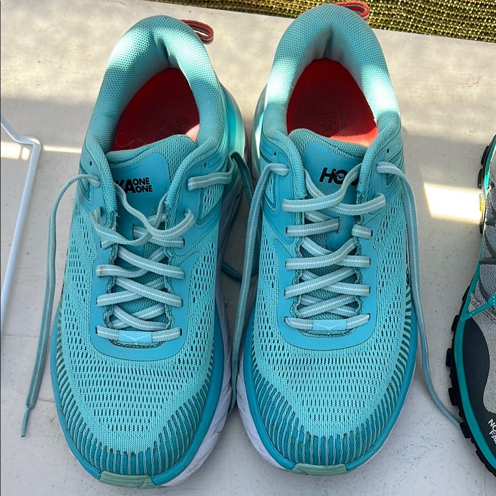 Hoka One One Blue Athletic Shoes Lightweight Breathable